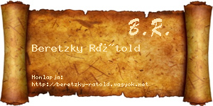 Beretzky Rátold névjegykártya